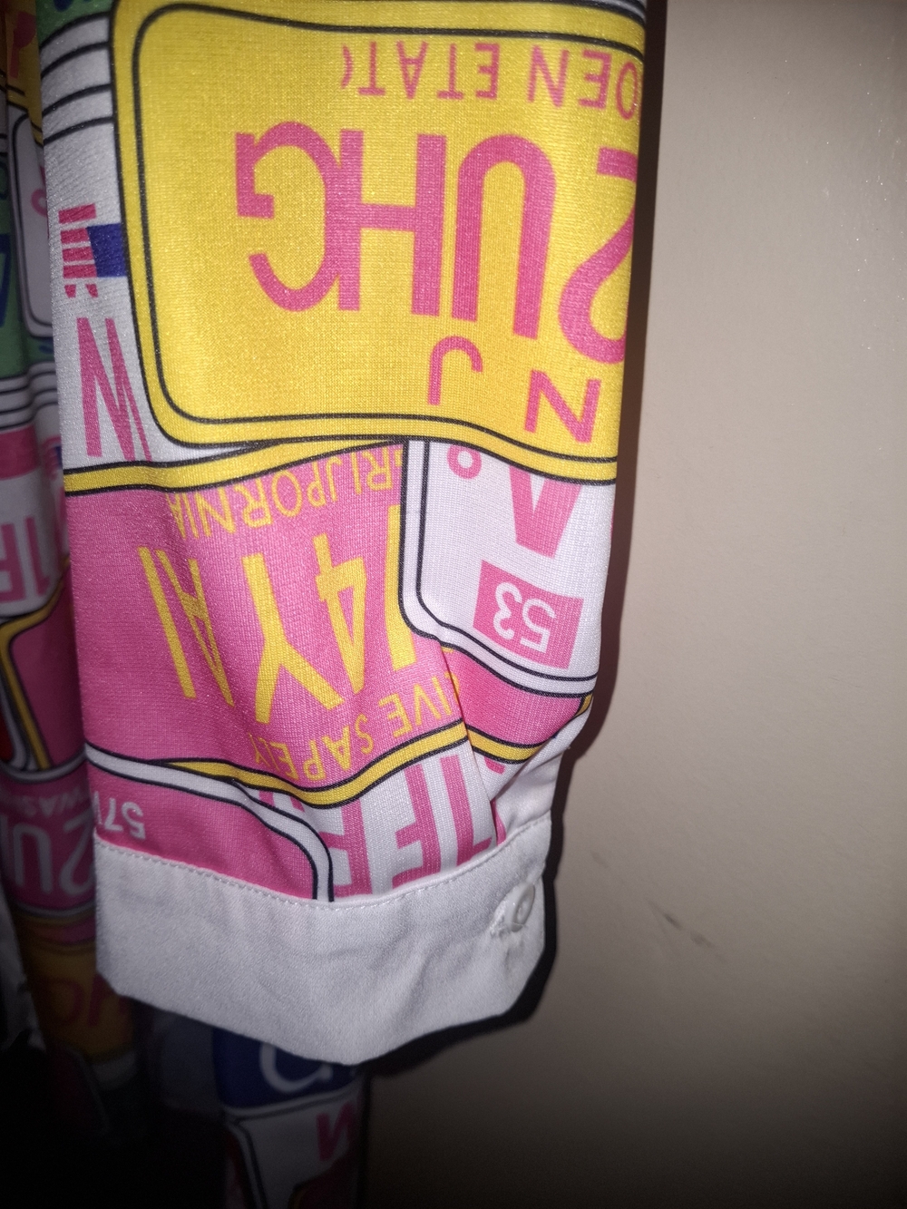 Retro License Plate Print Ruffle-Front Dress - Pink Multi - Picture 9 of 9